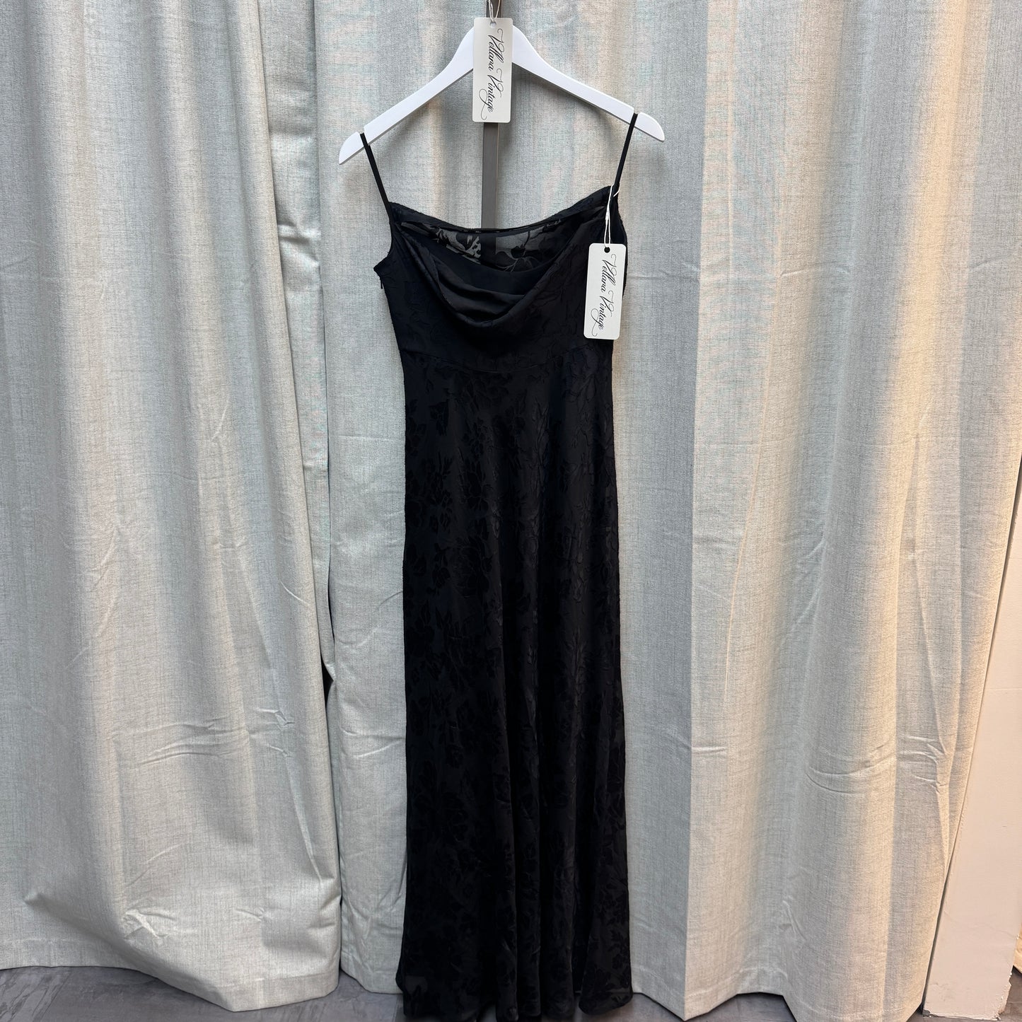 Black Floral Mesh Maxi Dress