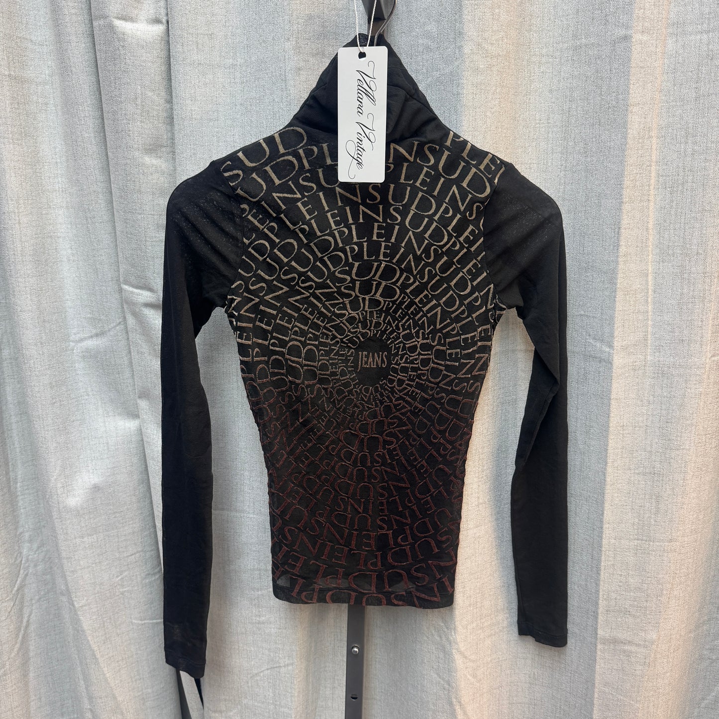 Plein Sud Mesh Optical Illusion Turtleneck Long Sleeve