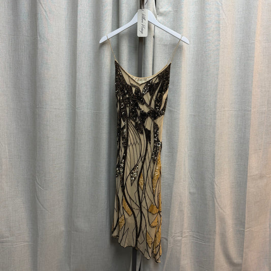 Yve LonDon 100% Silk Cream Beaded Dress with Sequins