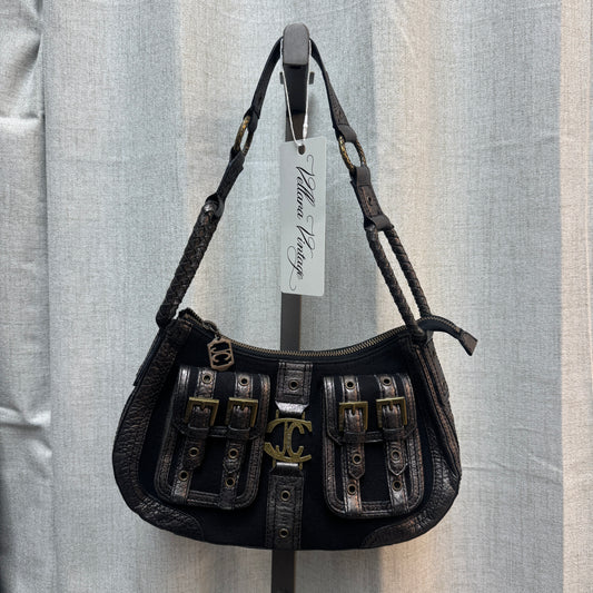 Just Cavalli Black Pocket Shoulder Bag
