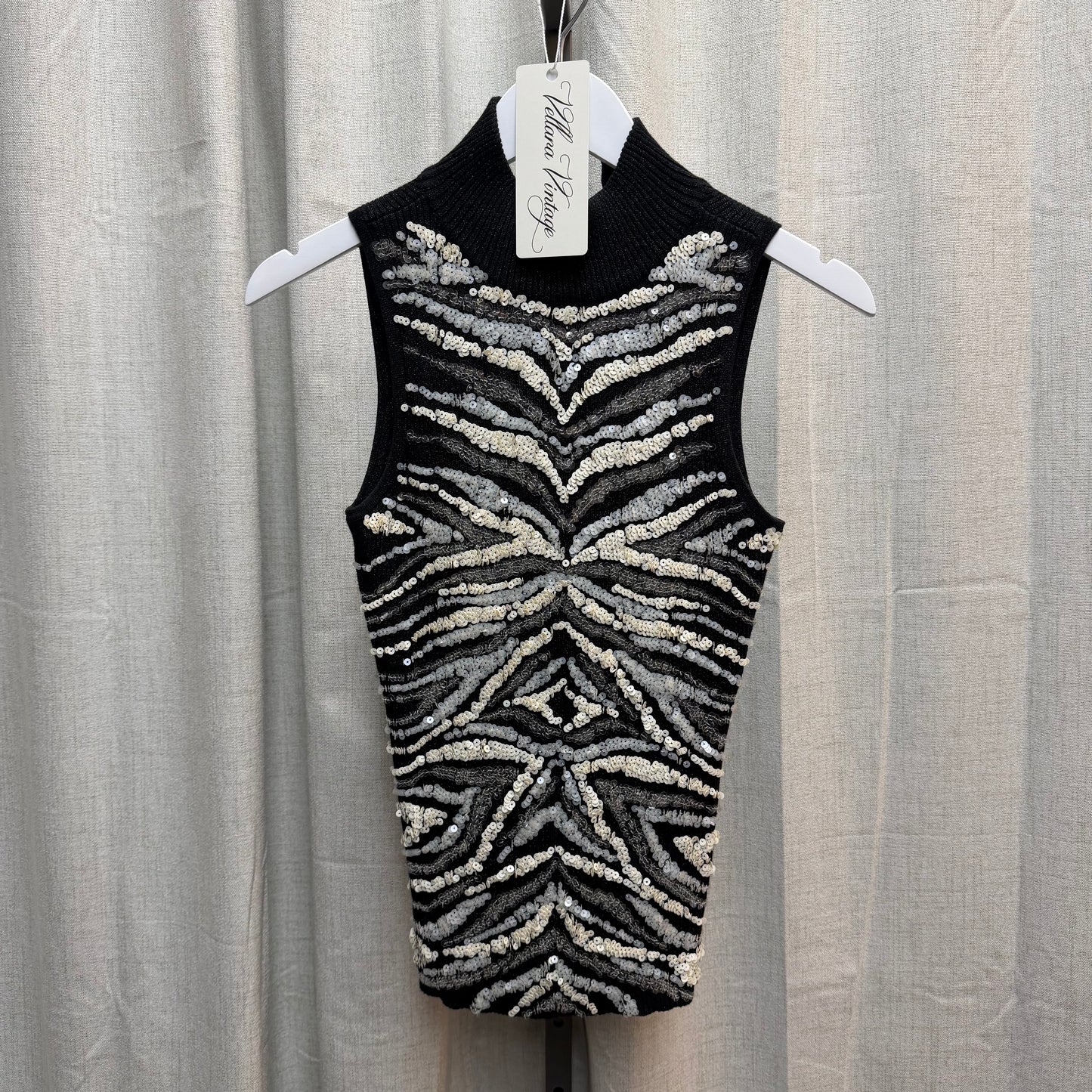 Zebra Print Sequin Top