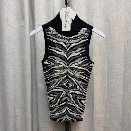 Zebra Print Sequin Top