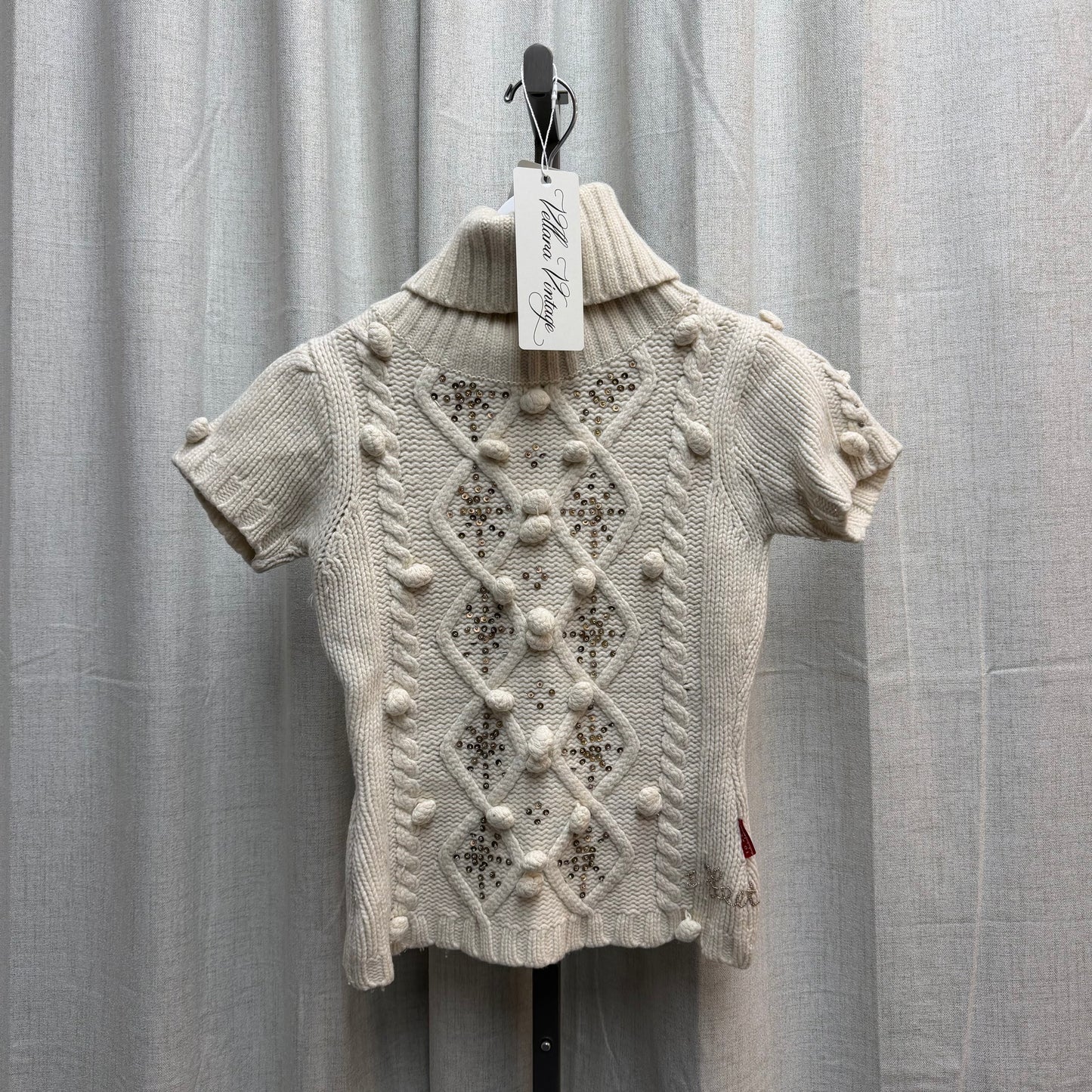 Cable Knit Short Sleeve Sweater