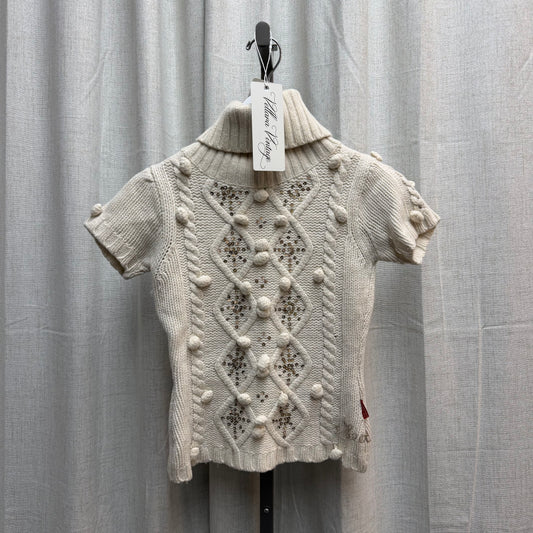 Cable Knit Short Sleeve Sweater