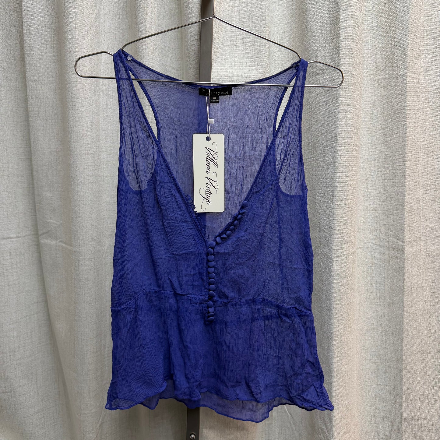 100% Silk Blue Top