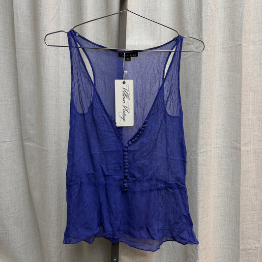 100% Silk Blue Top