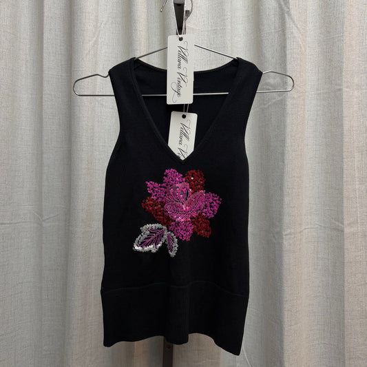 Y2K Floral Sequin Top