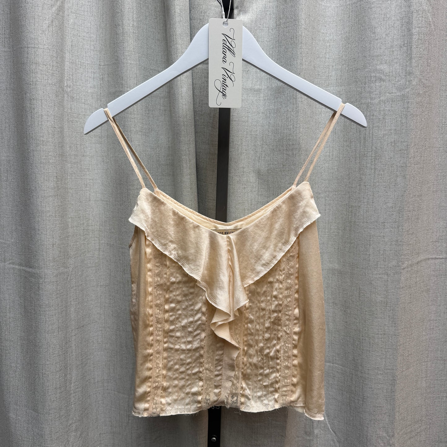See by Chloé Blush Silk Ruffle Tank Top