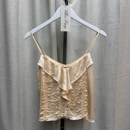 See by Chloé Blush Silk Ruffle Tank Top