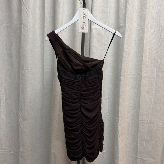 BCBGMAXARIA Brown Ruched Mini Dress