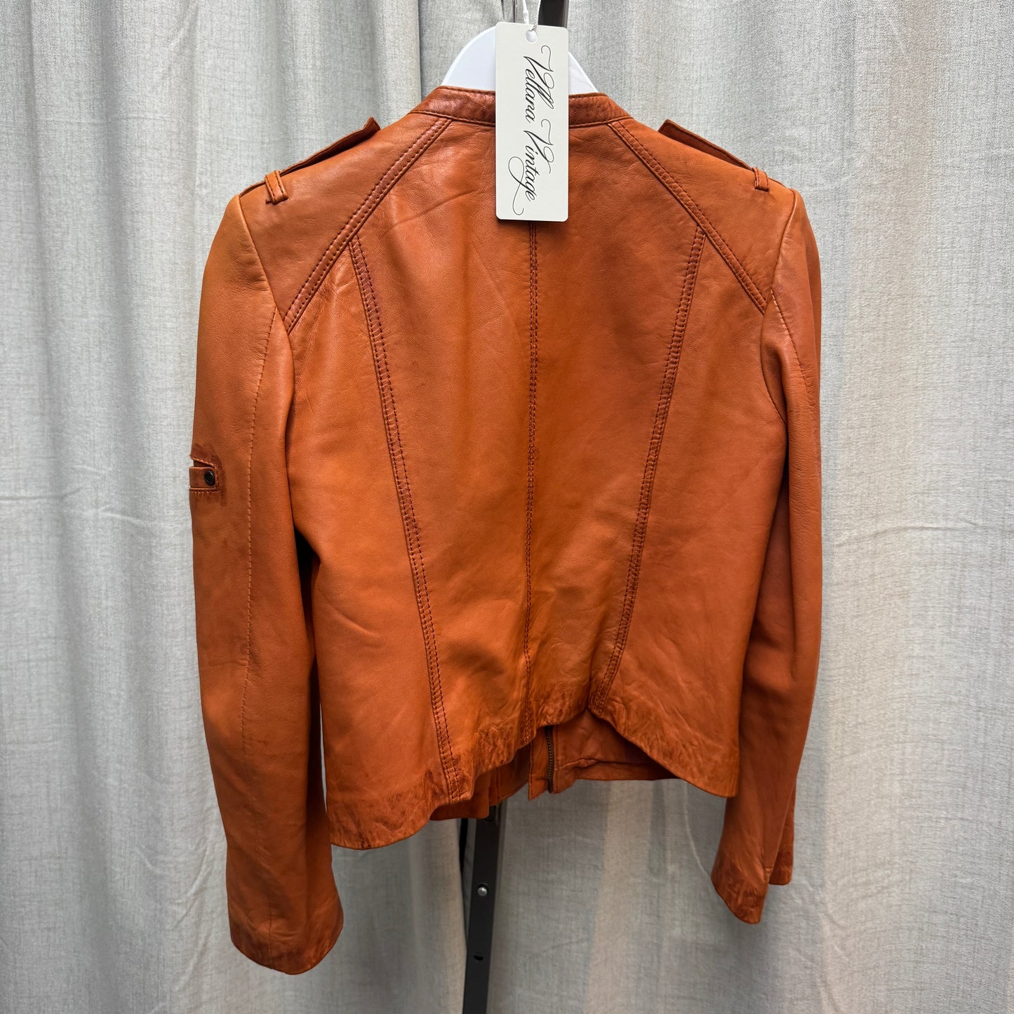 Plein Sud Jeanius Orange Leather Jacket