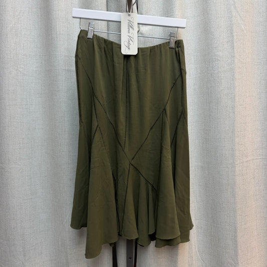 Green Roberto Cavalli Silk Midi Skirt