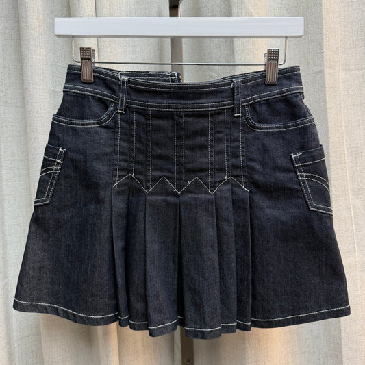 D&G Denim Pleated Mini Skirt