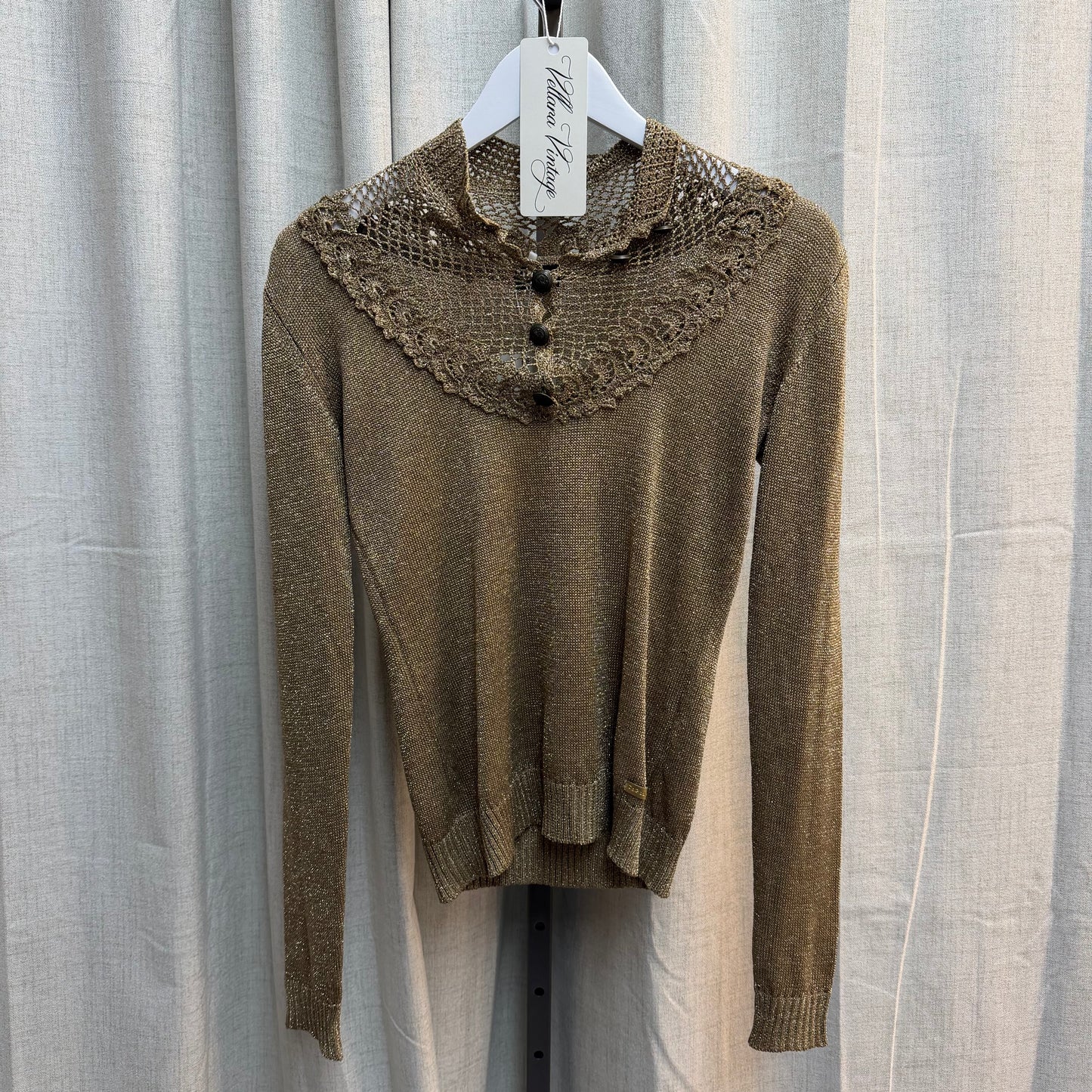 Gold Knit and Crochet D&G Top