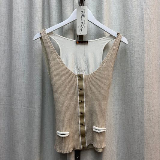 Cop Copine Beige Layered Knit Tank