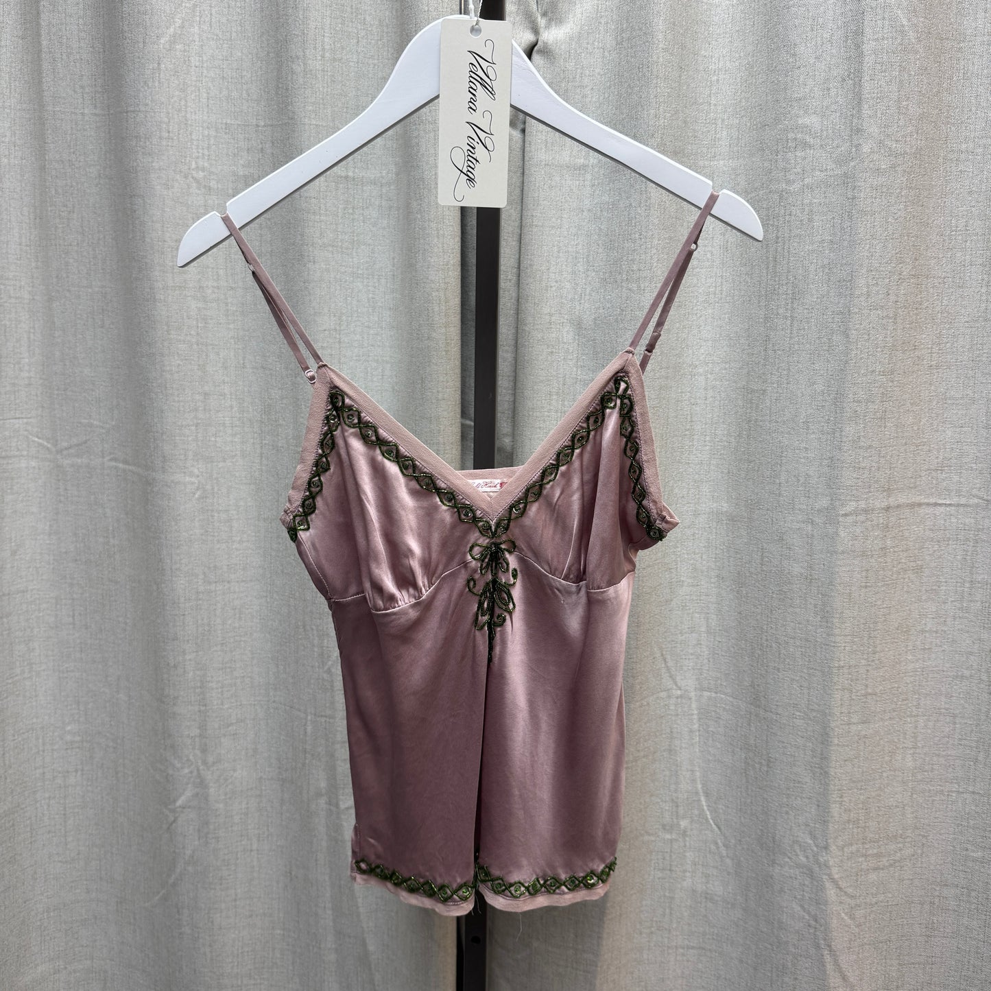 Dusty Rose Silk Beaded Cami