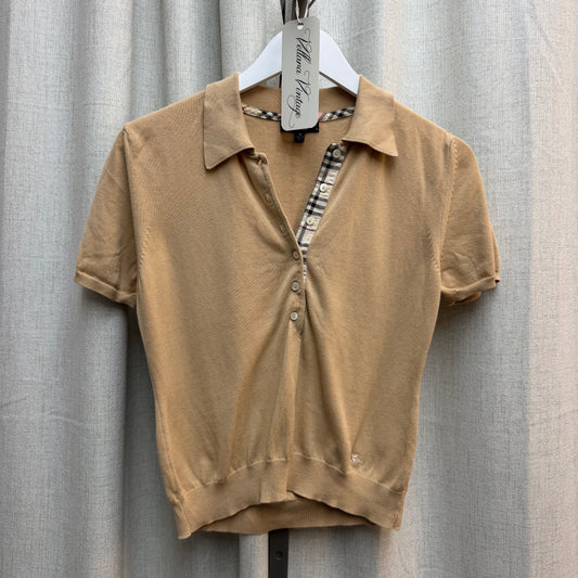 Burberry Tan Button Down Blouse