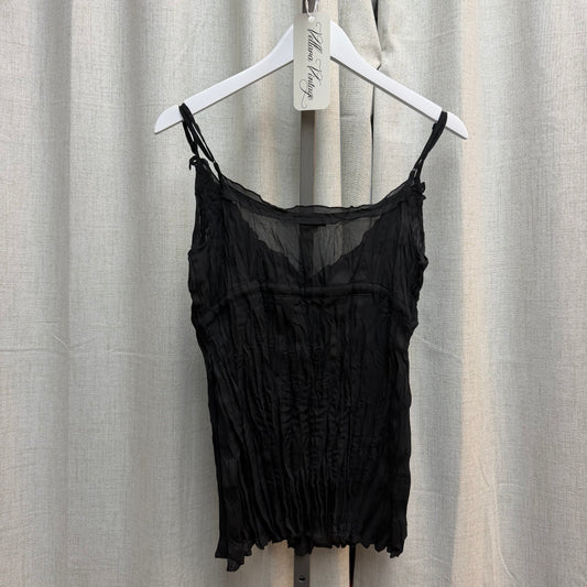 Black Ruched and Embellished V-neck Cami