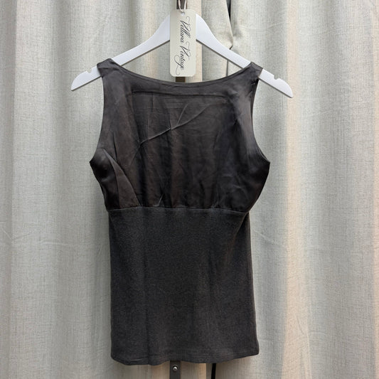 Brunello Cucinelli Grey Satin & Knit Top