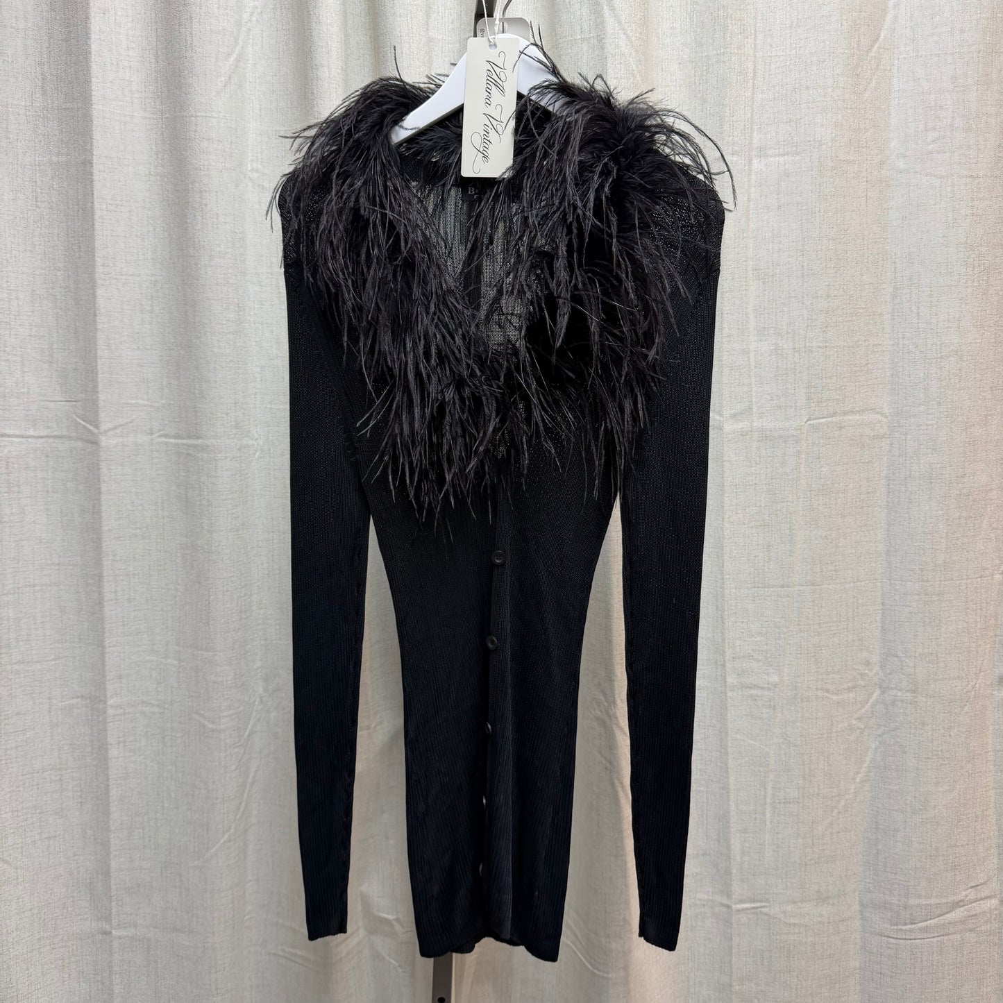 Long Ostrich Feather Cardigan