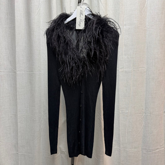 Long Ostrich Feather Cardigan
