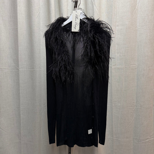 Long Ostrich Feather Cardigan