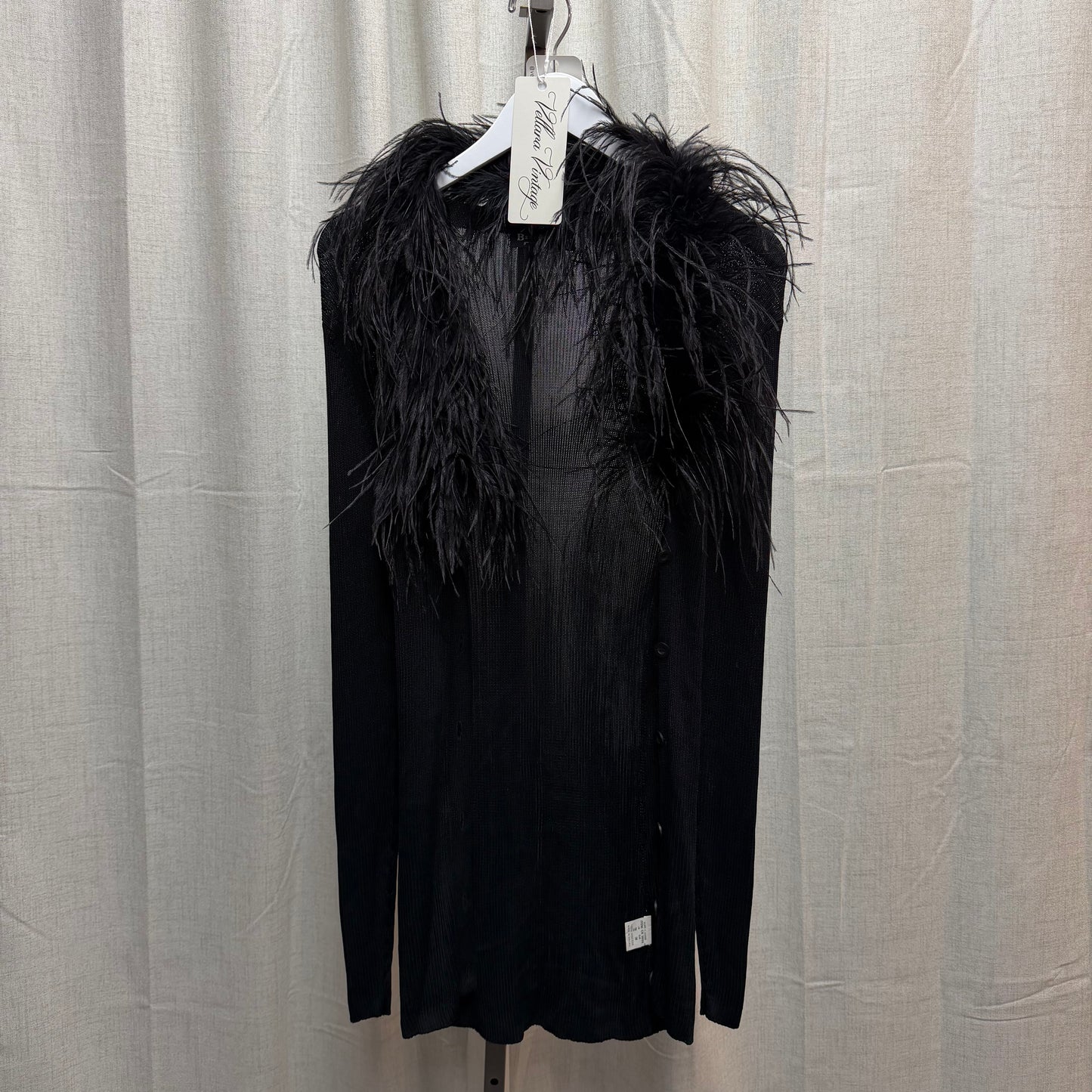 Long Ostrich Feather Cardigan