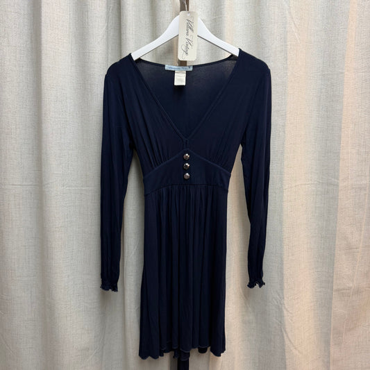 Blumarine Navy Blue Long Sleeve Tie-Back Mini Dress