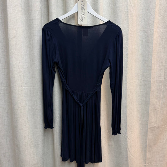 Blumarine Navy Blue Long Sleeve Tie-Back Mini Dress