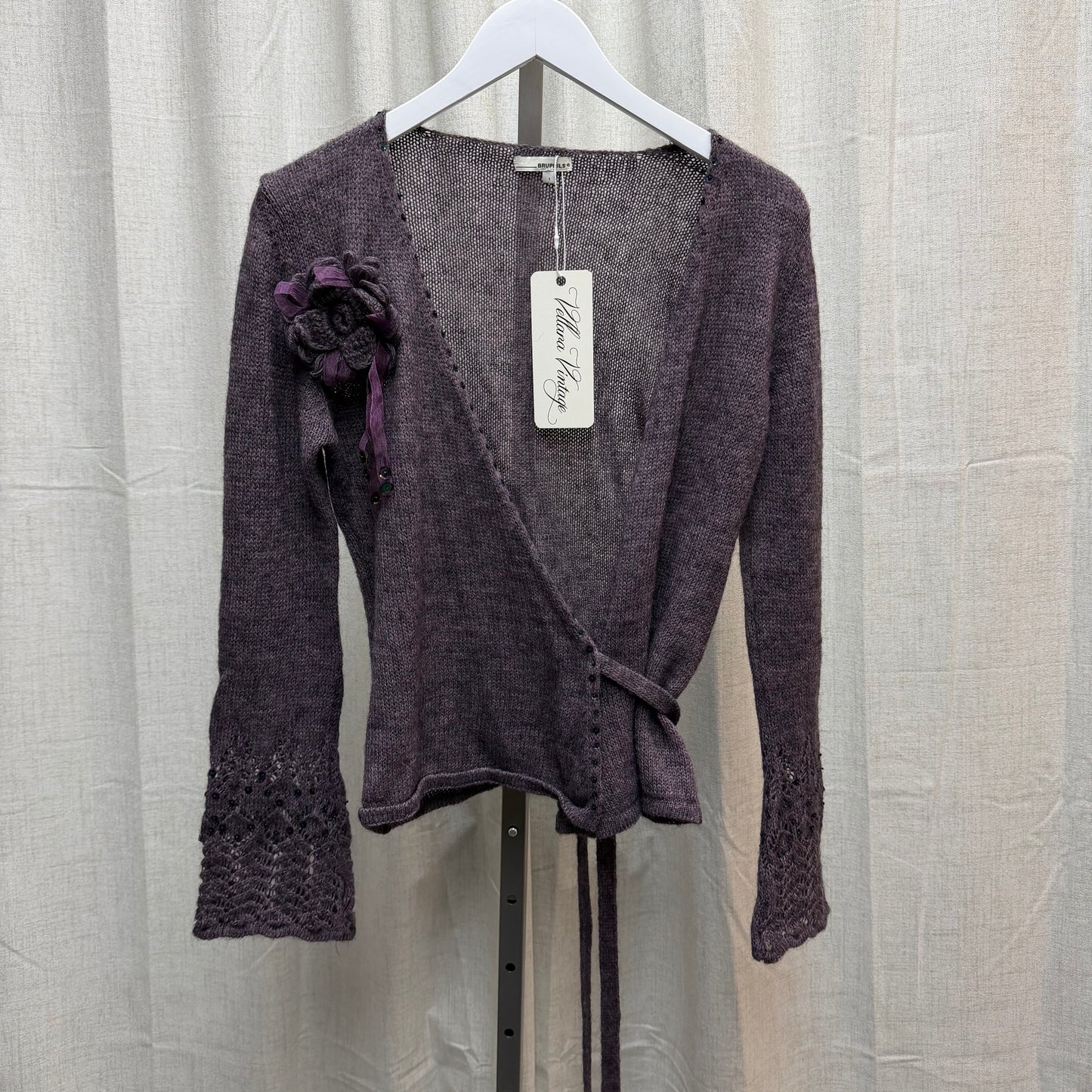 Purple Knit Wrap Top