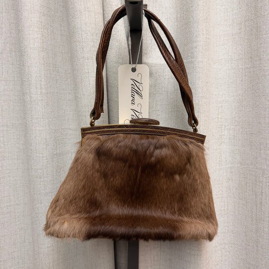 Brown Ponyhair Clasp Shoulder Bag