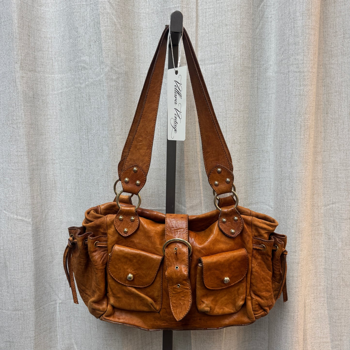 Dolce & Gabbana Cognac Brown Pocket Shoulder Purse