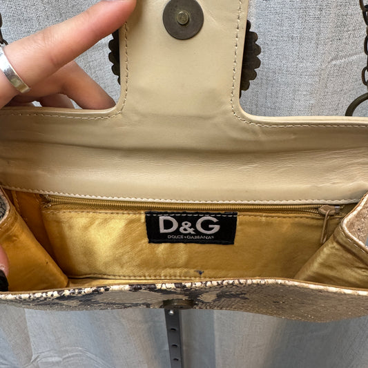 D&G Snakeskin Leather Shoulder Purse