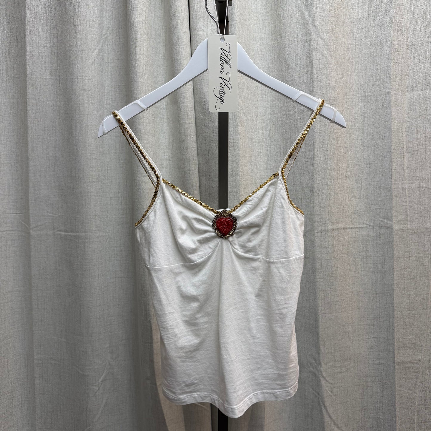 Moschino Jeans White Heart Tank