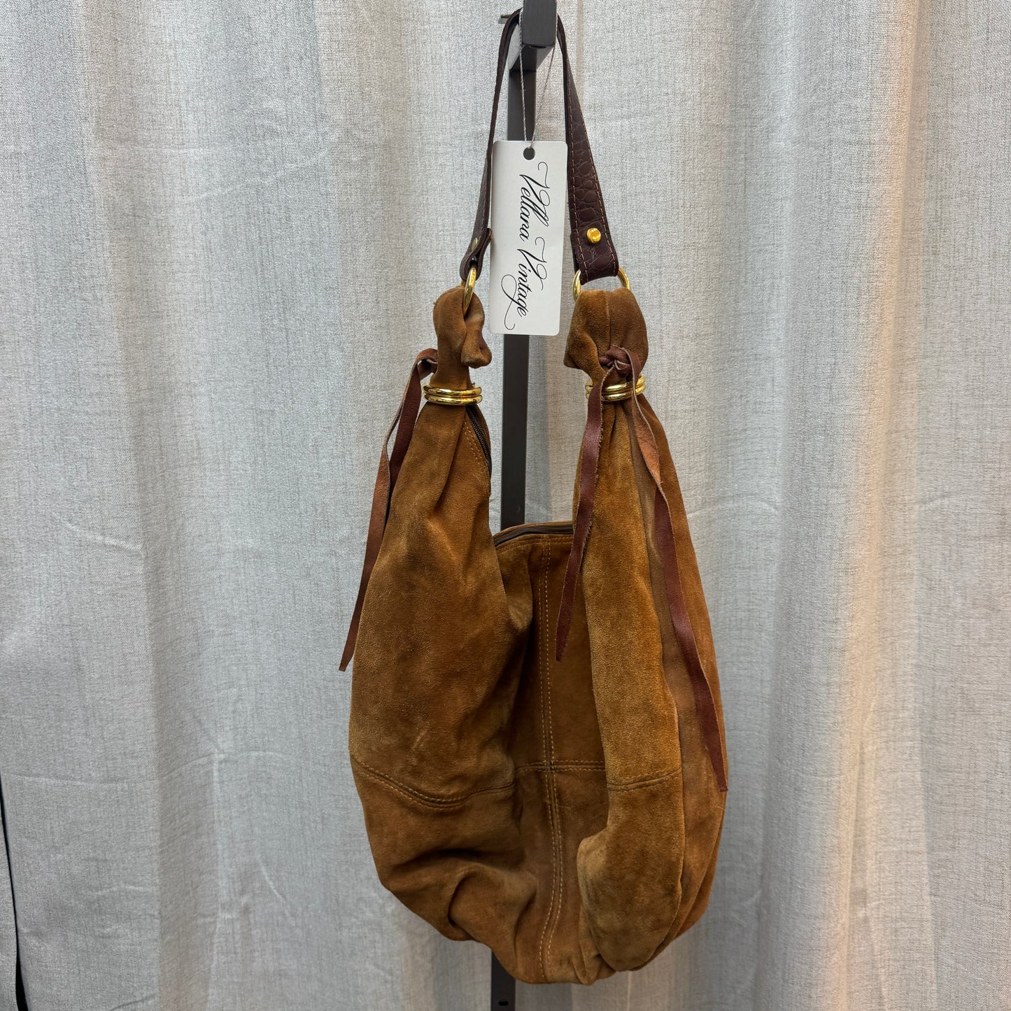 Brown Suede Slouchy Hobo Bag