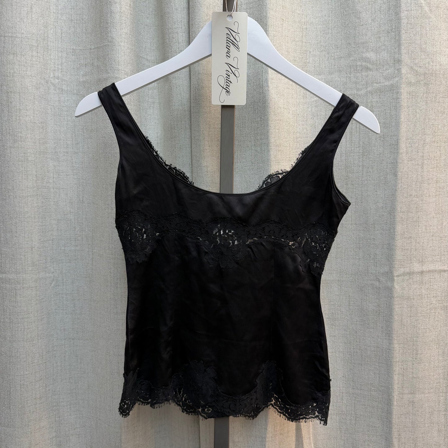 Dolce & Gabbana Black Lace & Silk Cami