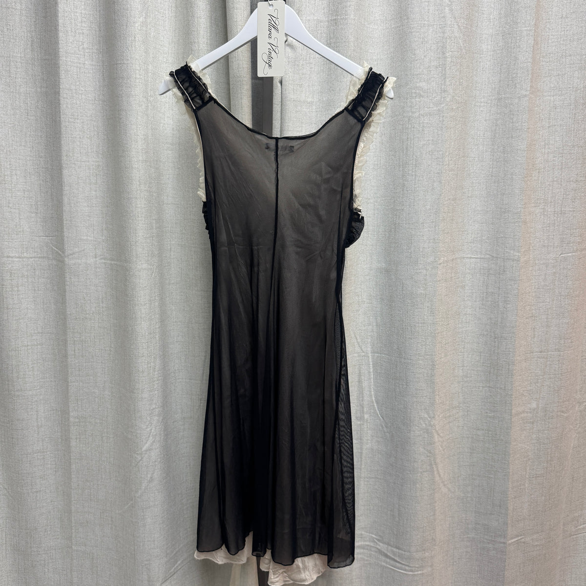 Siste's Black & White Layered Knee-Length Dress