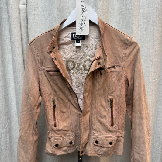 D&G Pink Suede Moto Jacket