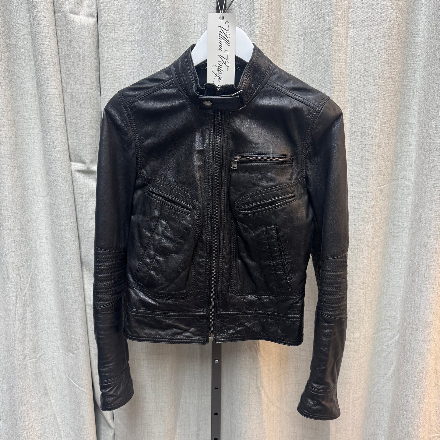 D&G Black Leather Biker Jacket