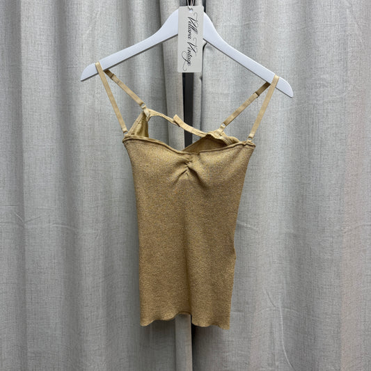 D&G Gold Sparkly Tank Top with Built-in Bra