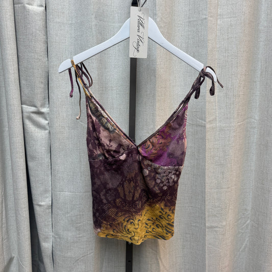 Just Cavalli Purple Multicolored Tank Top
