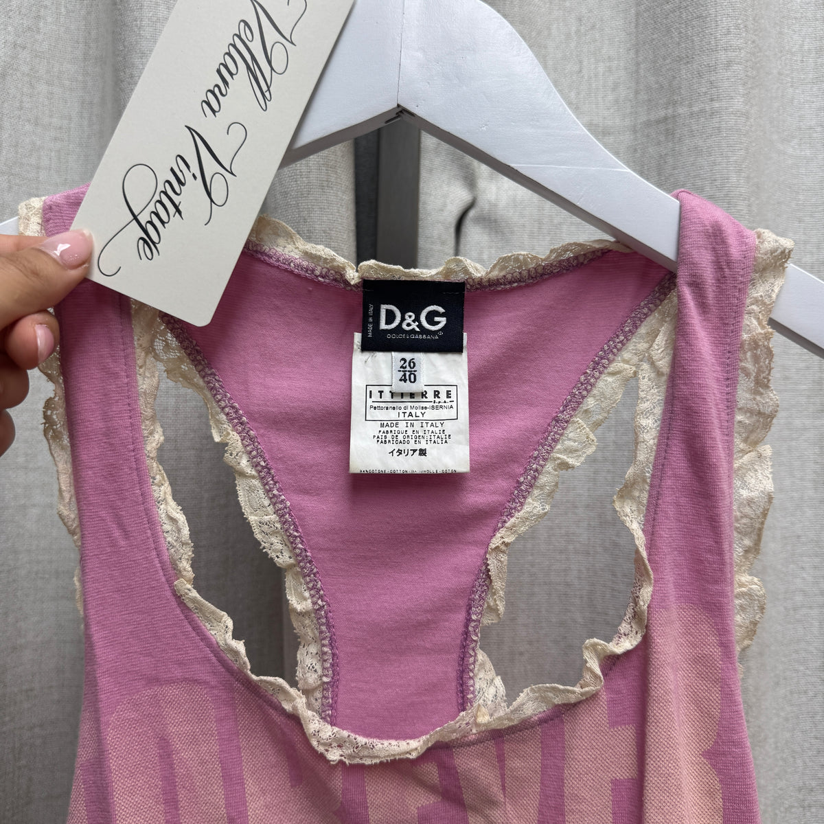 D&G Pink Summer Graphic Tank Top