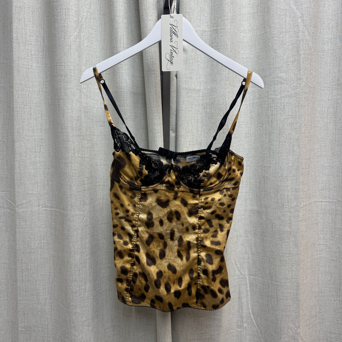 Dolce & Gabbana Leopard Print Black Lace Corset Top