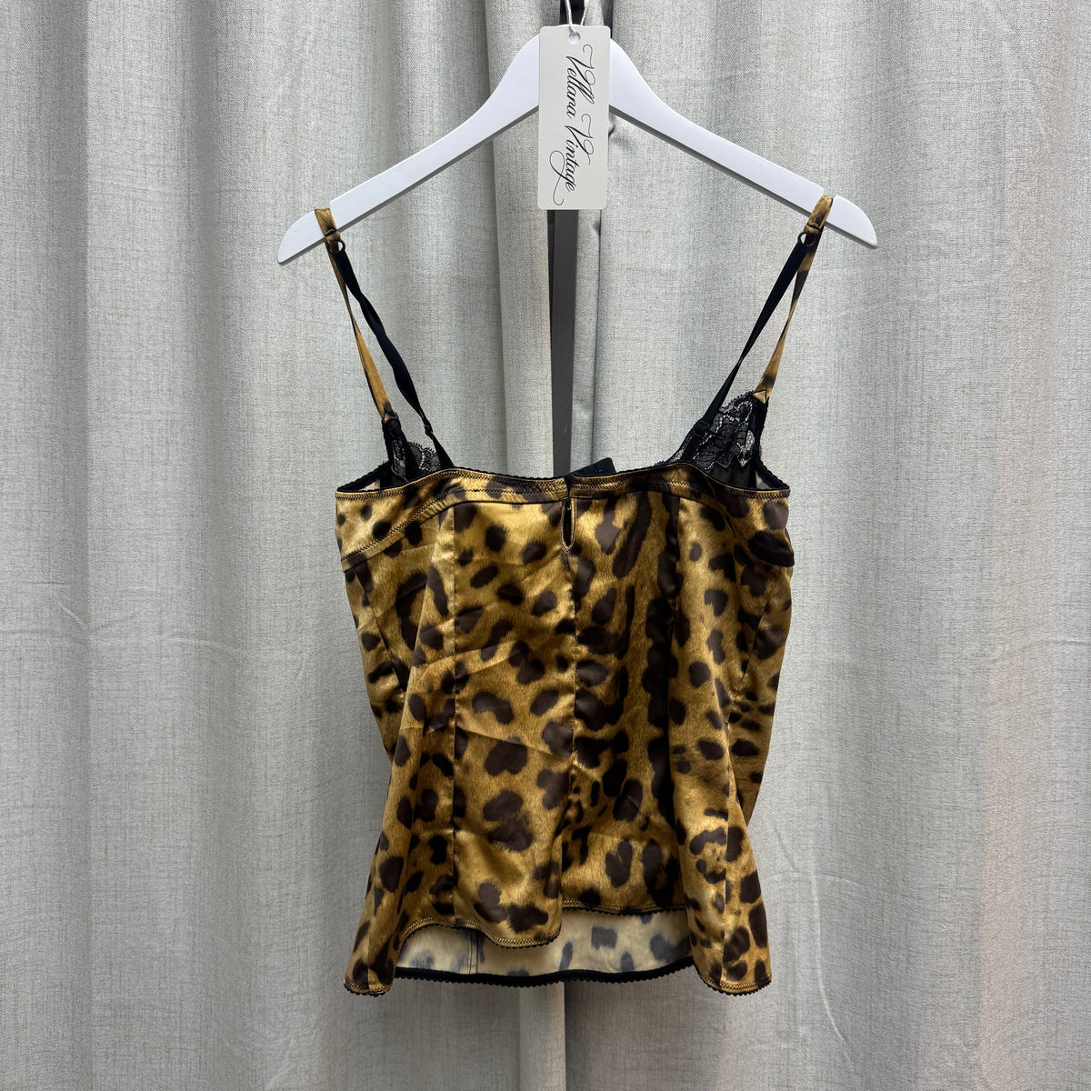 Dolce & Gabbana Leopard Print Black Lace Corset Top