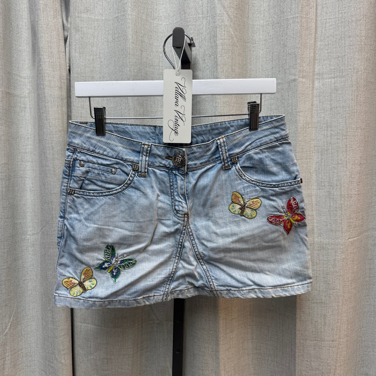 D&G Butterfly Denim Mini Skirt