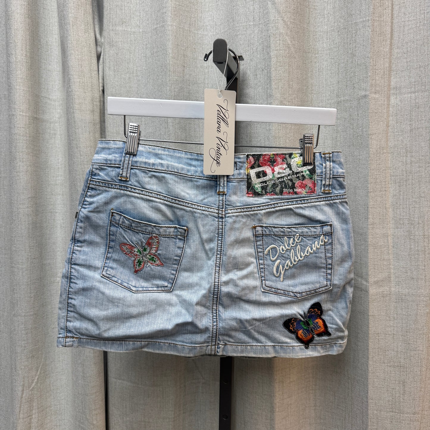 D&G Butterfly Denim Mini Skirt