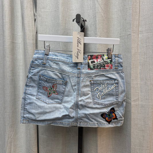 D&G Butterfly Denim Mini Skirt