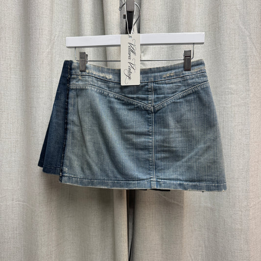 Miss Sixty Denim Pleated Buckle Mini Skirt