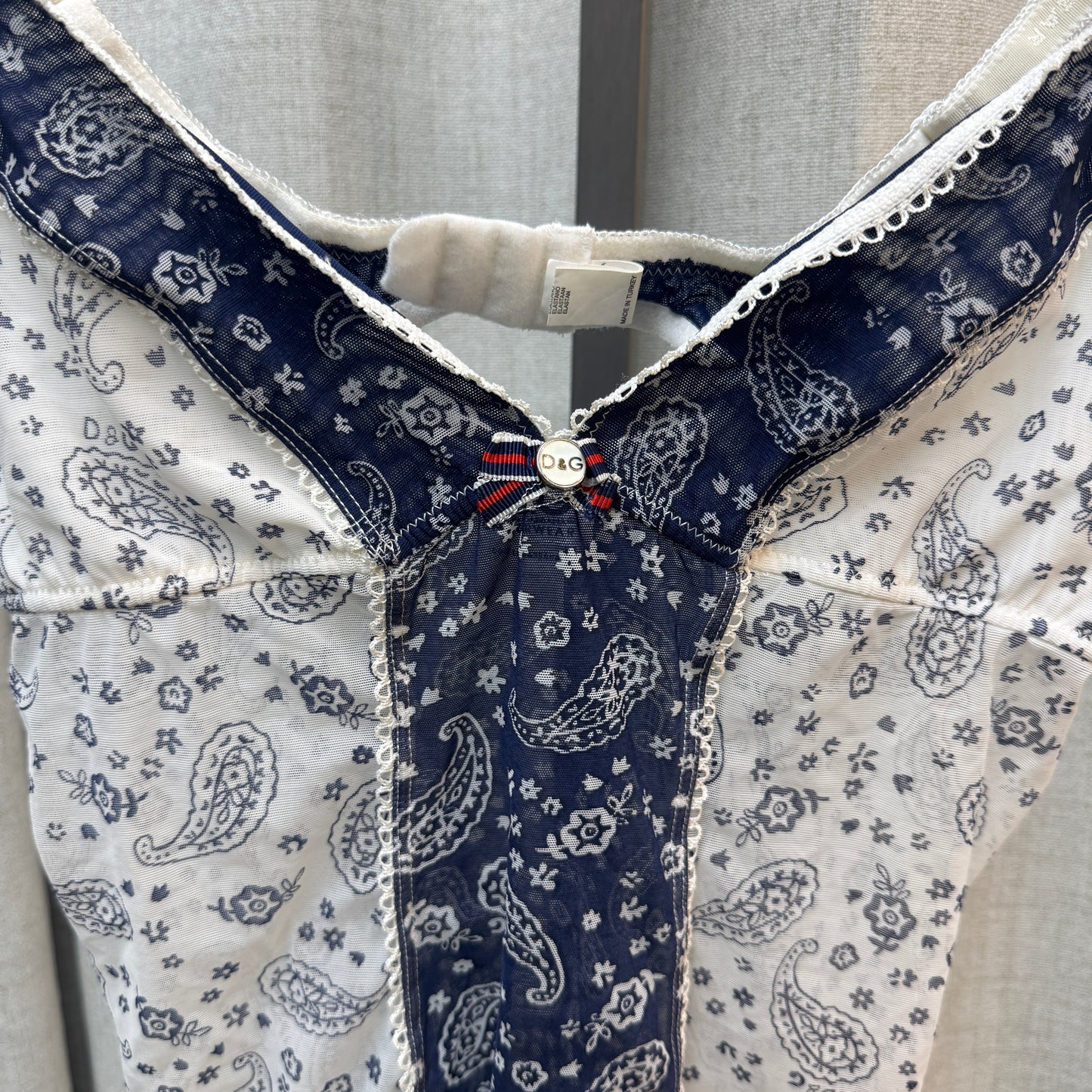 D&G Paisley Print Blue and White Cami