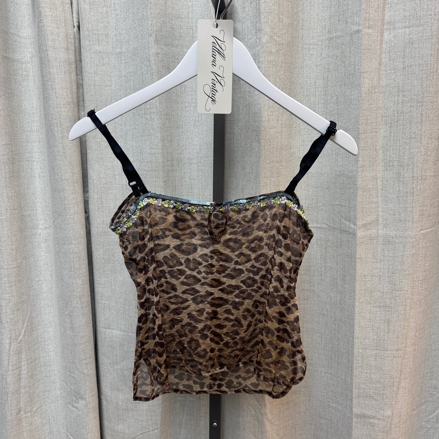 D&G Leopard Print Sheer Mesh Cami